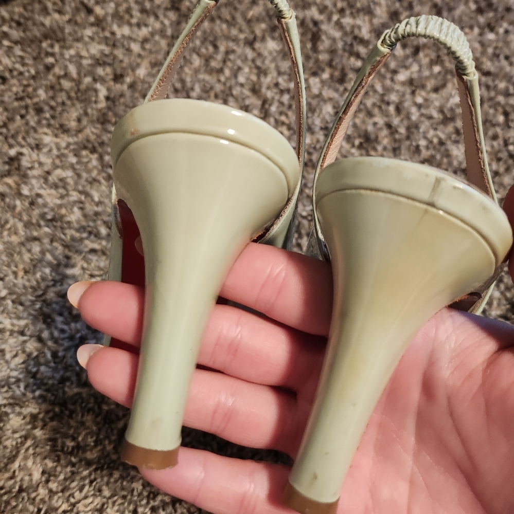 Christian Louboutin Mint Green Slingback Heels - Picture 5 of 6